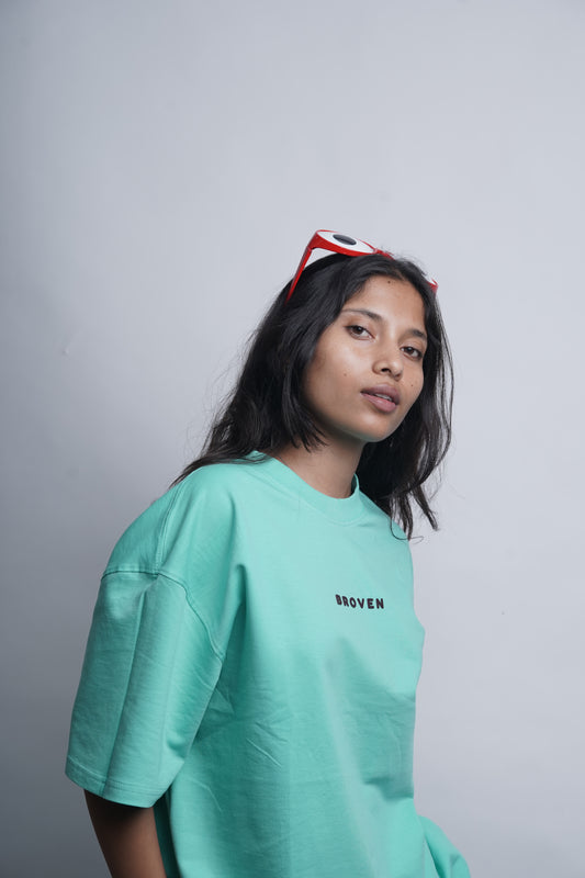 Sky Raptor – Teal Oversized T-Shirt with Eagle Back Print