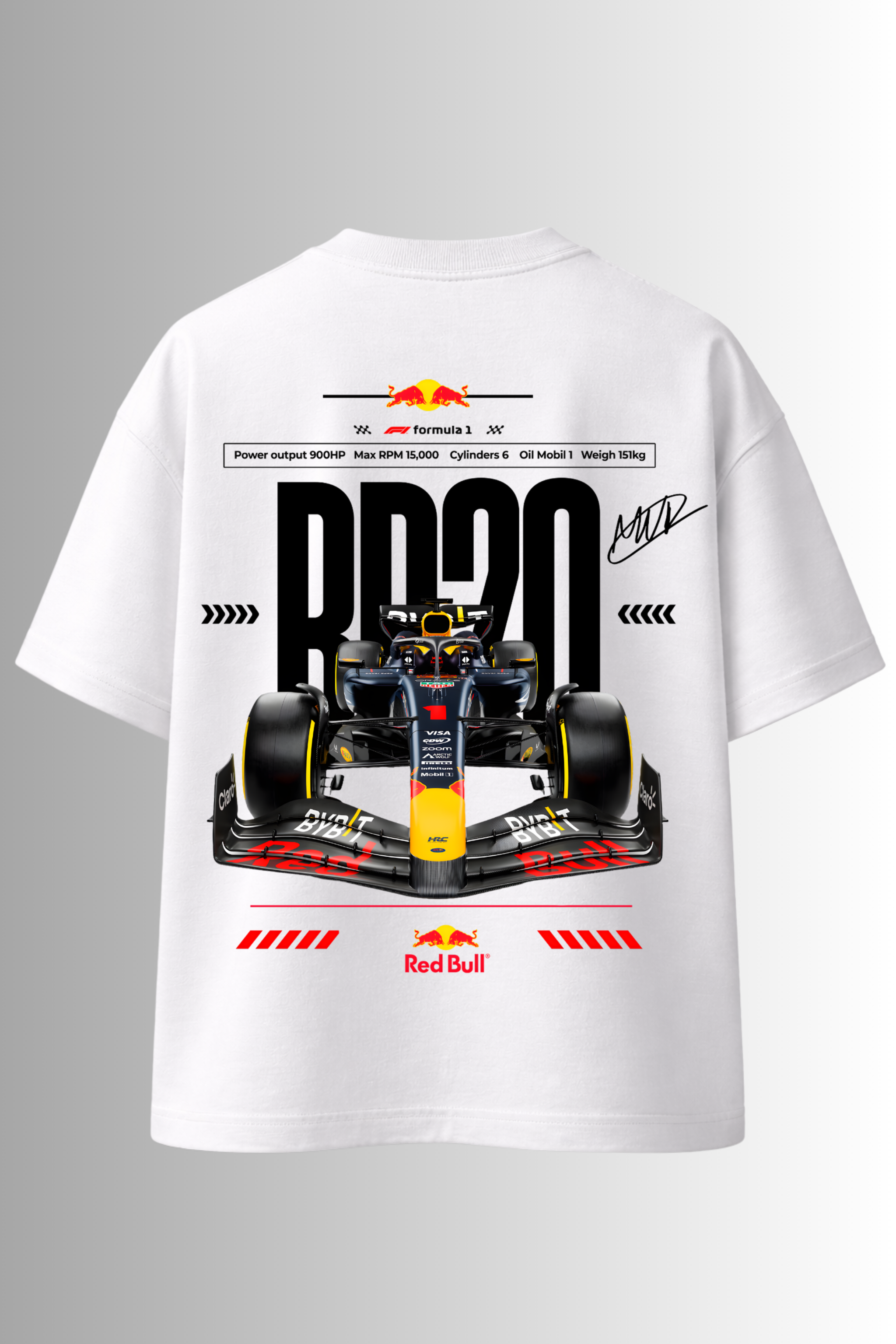 Racing Bull – White Oversized T-Shirt