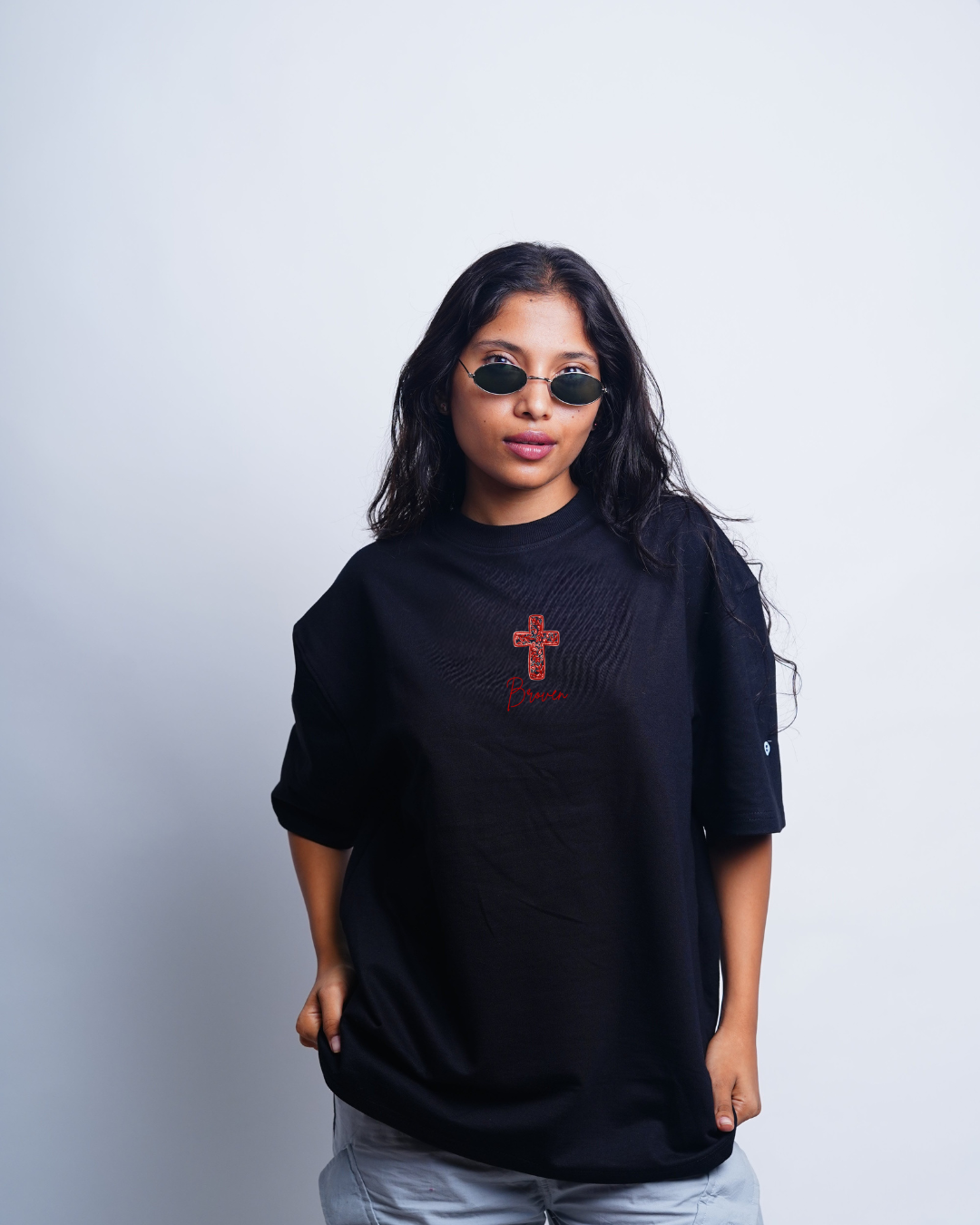 Broven Cross Minimal T-Shirt – Black