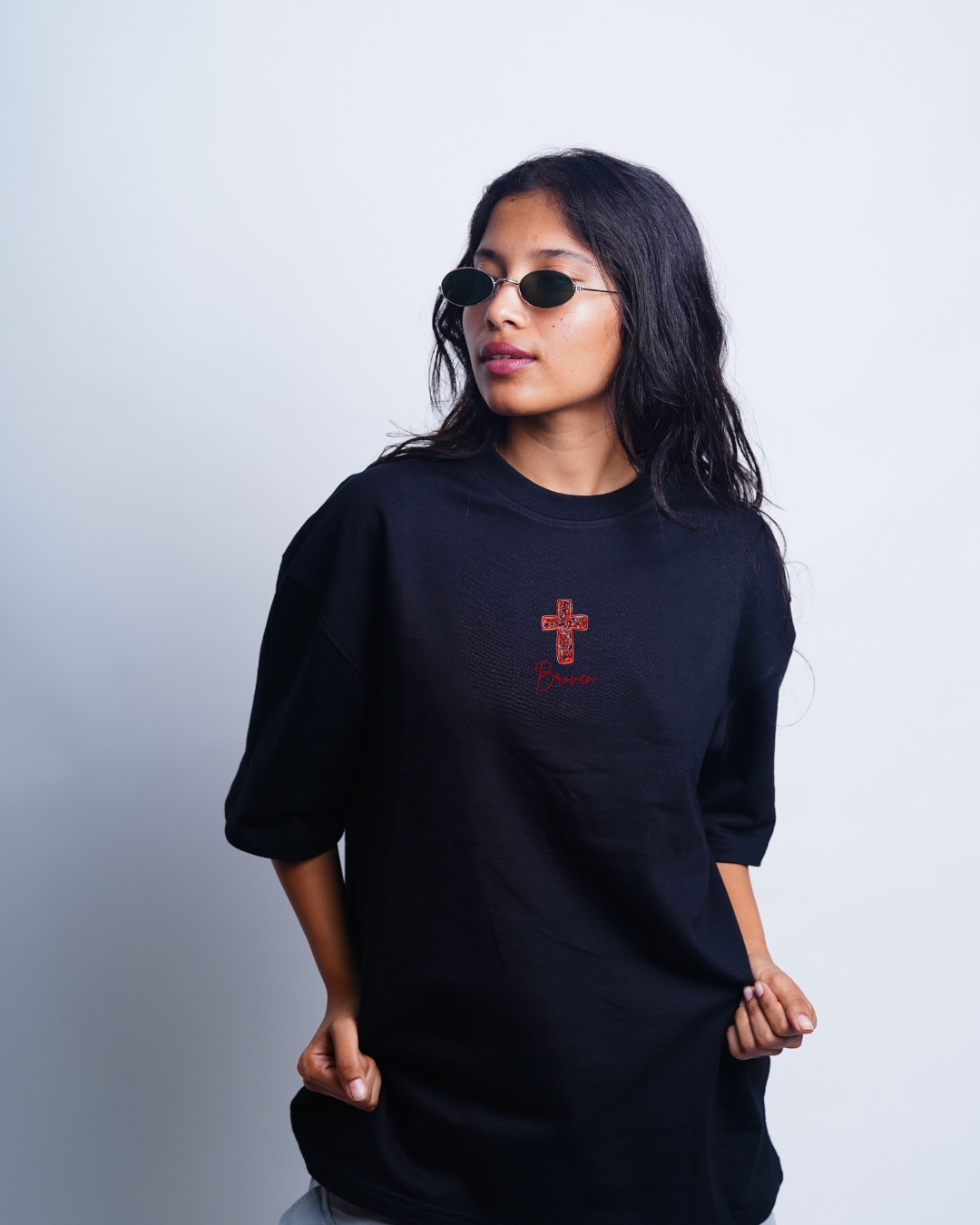 Broven Cross Minimal T-Shirt – Black