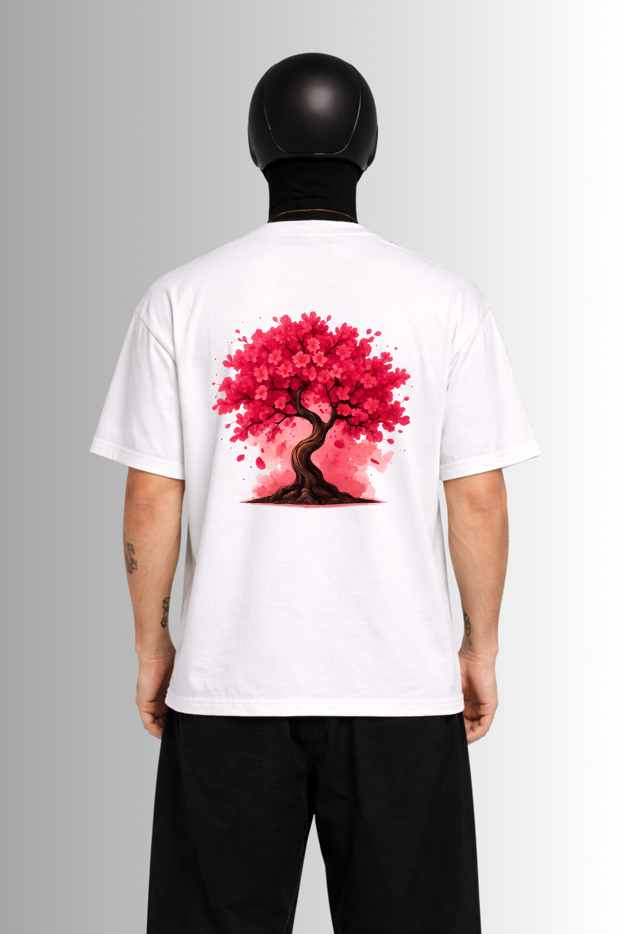 Sakura Soul – White Oversized T-Shirt