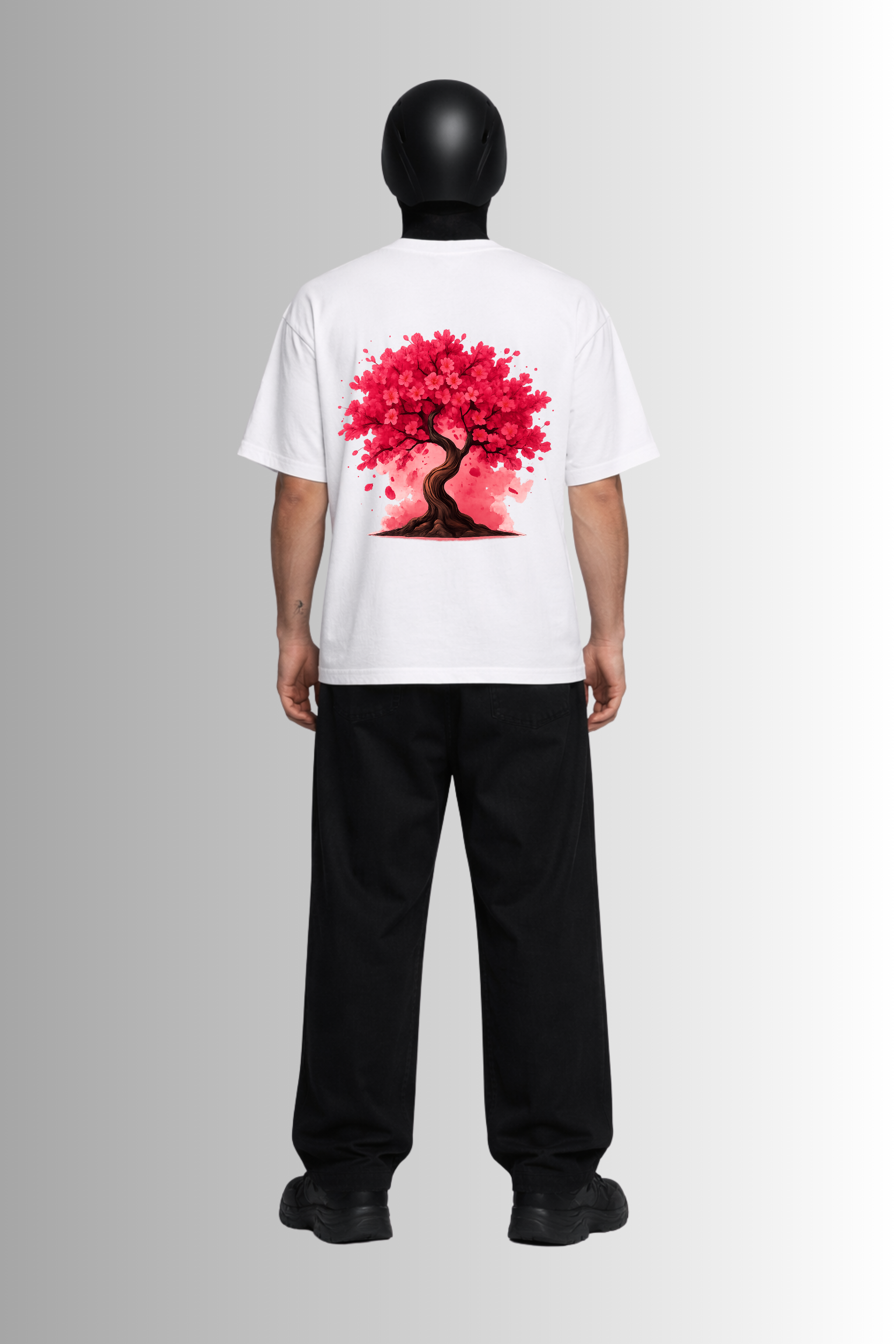 Sakura Soul – White Oversized T-Shirt