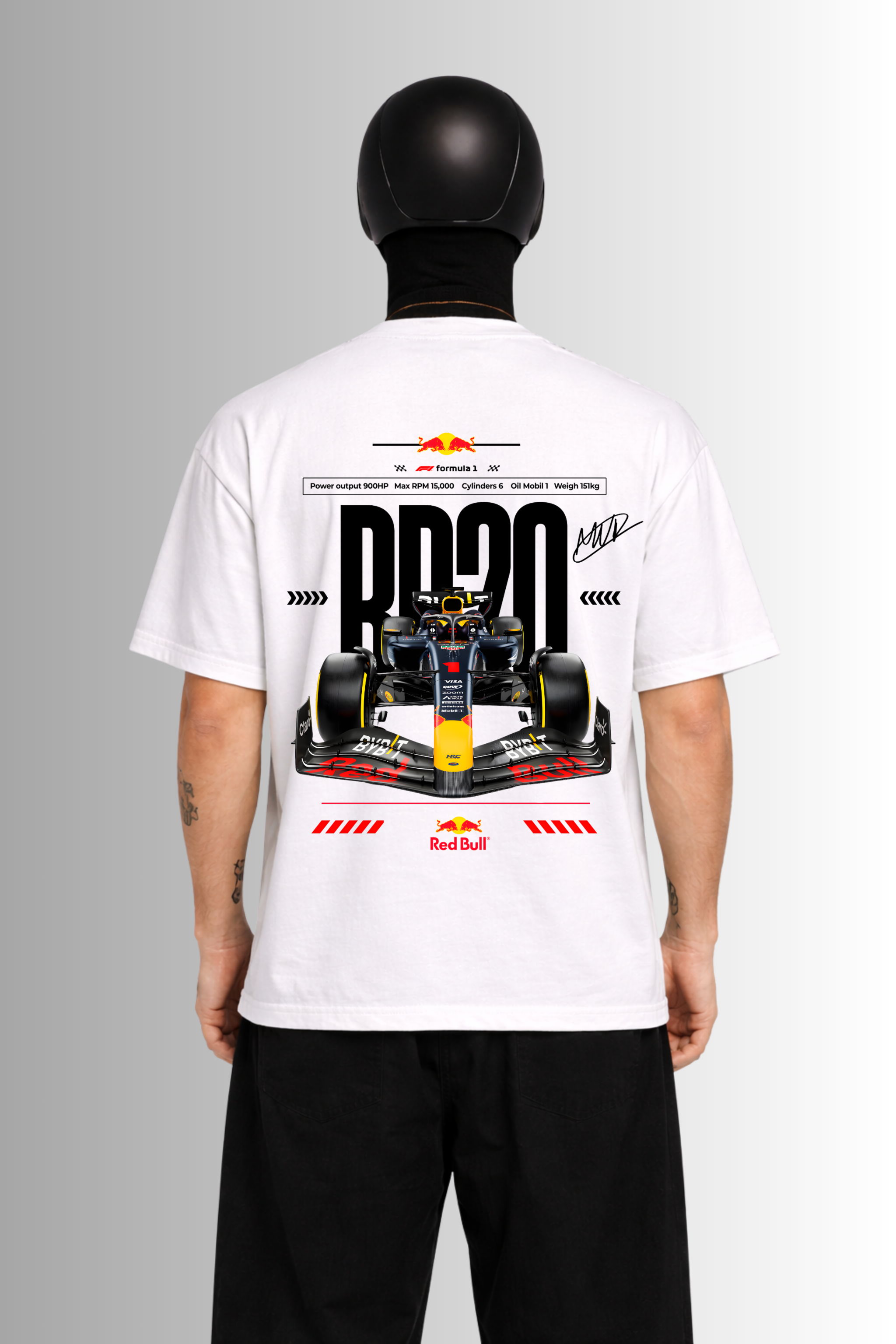 Racing Bull – White Oversized T-Shirt