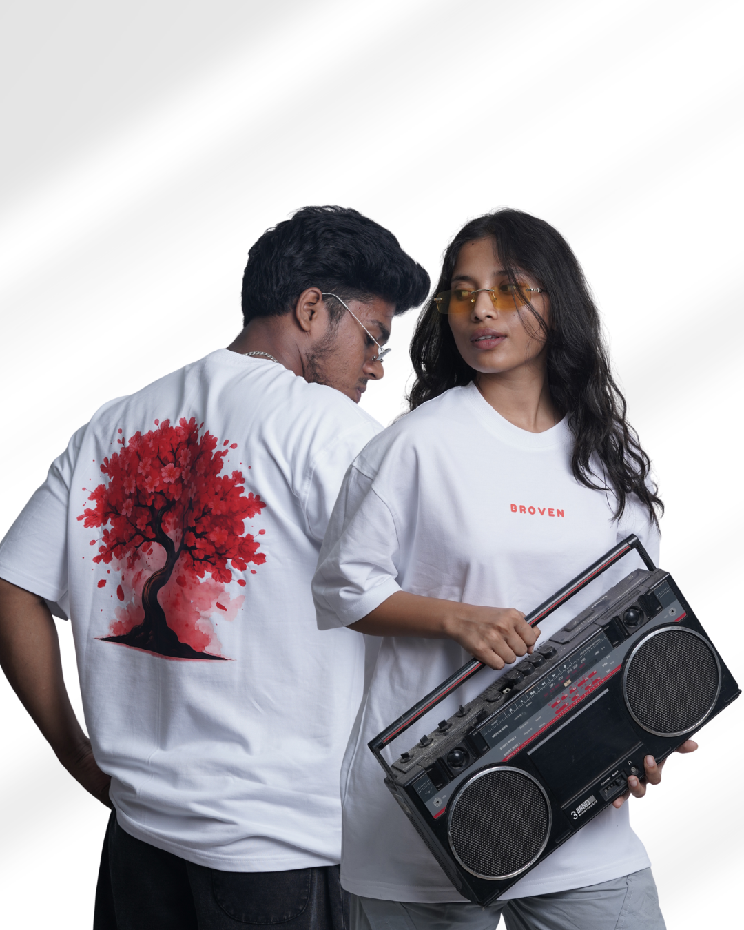 Sakura Soul – White Oversized T-Shirt