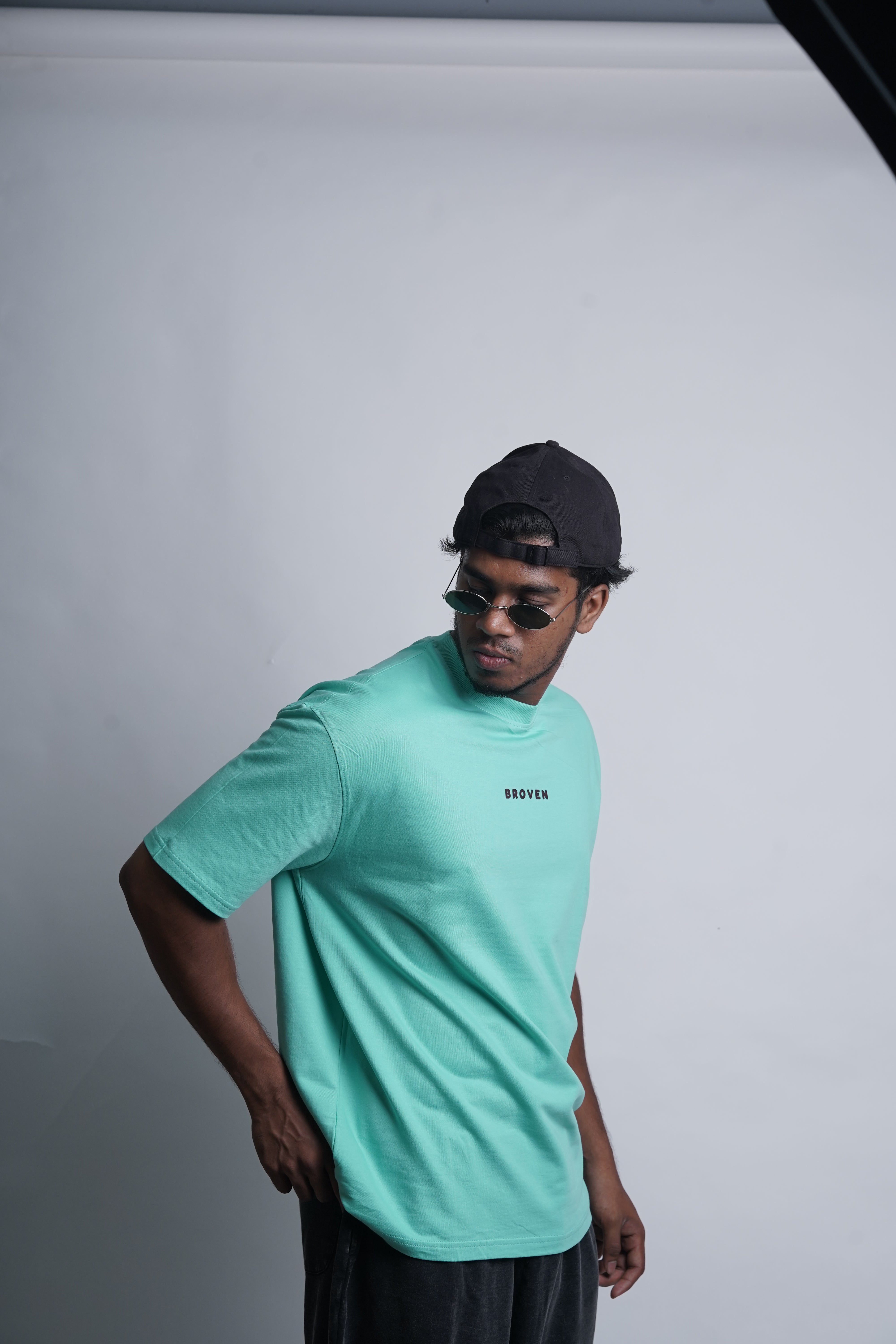 Sky Raptor – Teal Oversized T-Shirt with Eagle Back Print