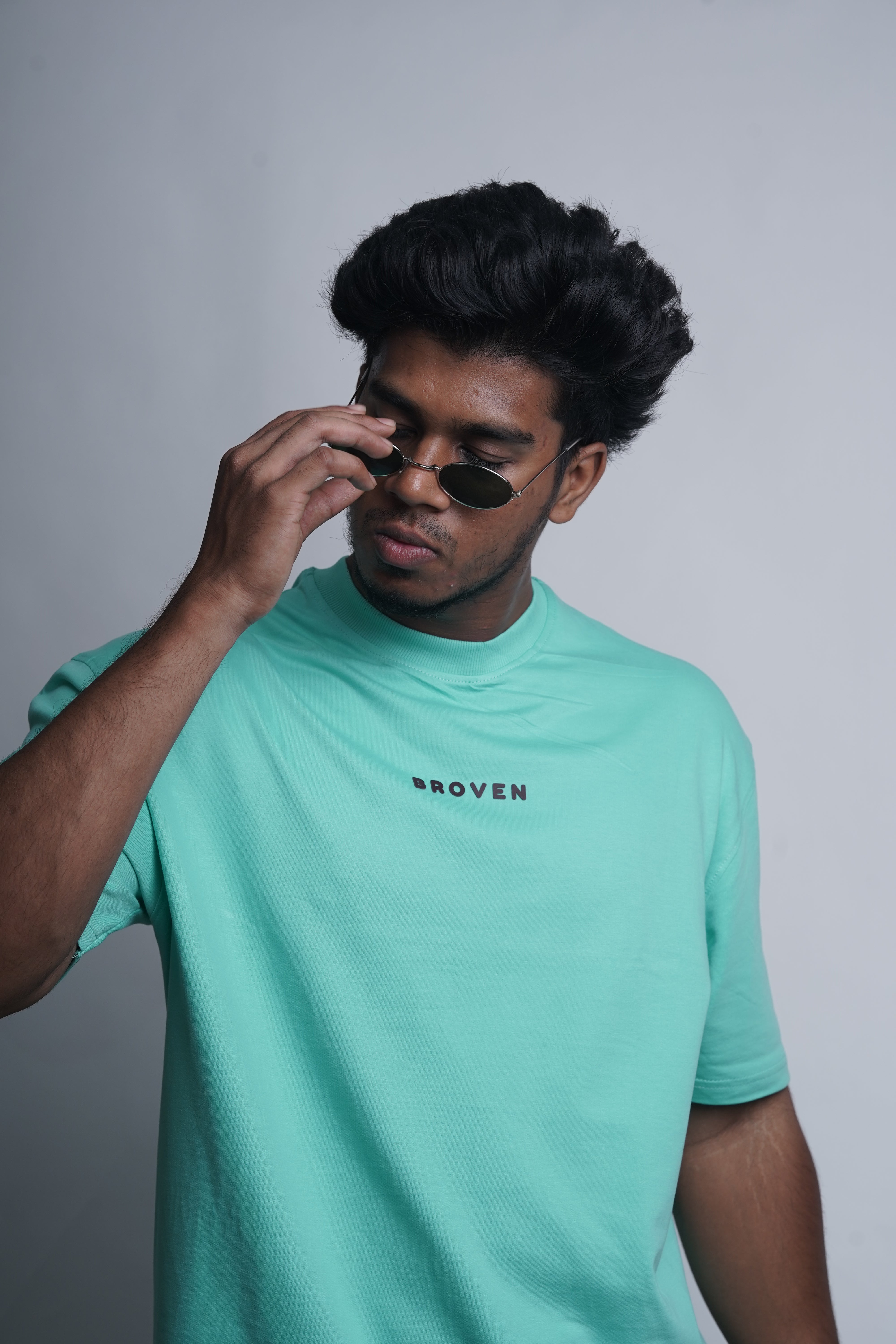 Sky Raptor – Teal Oversized T-Shirt with Eagle Back Print