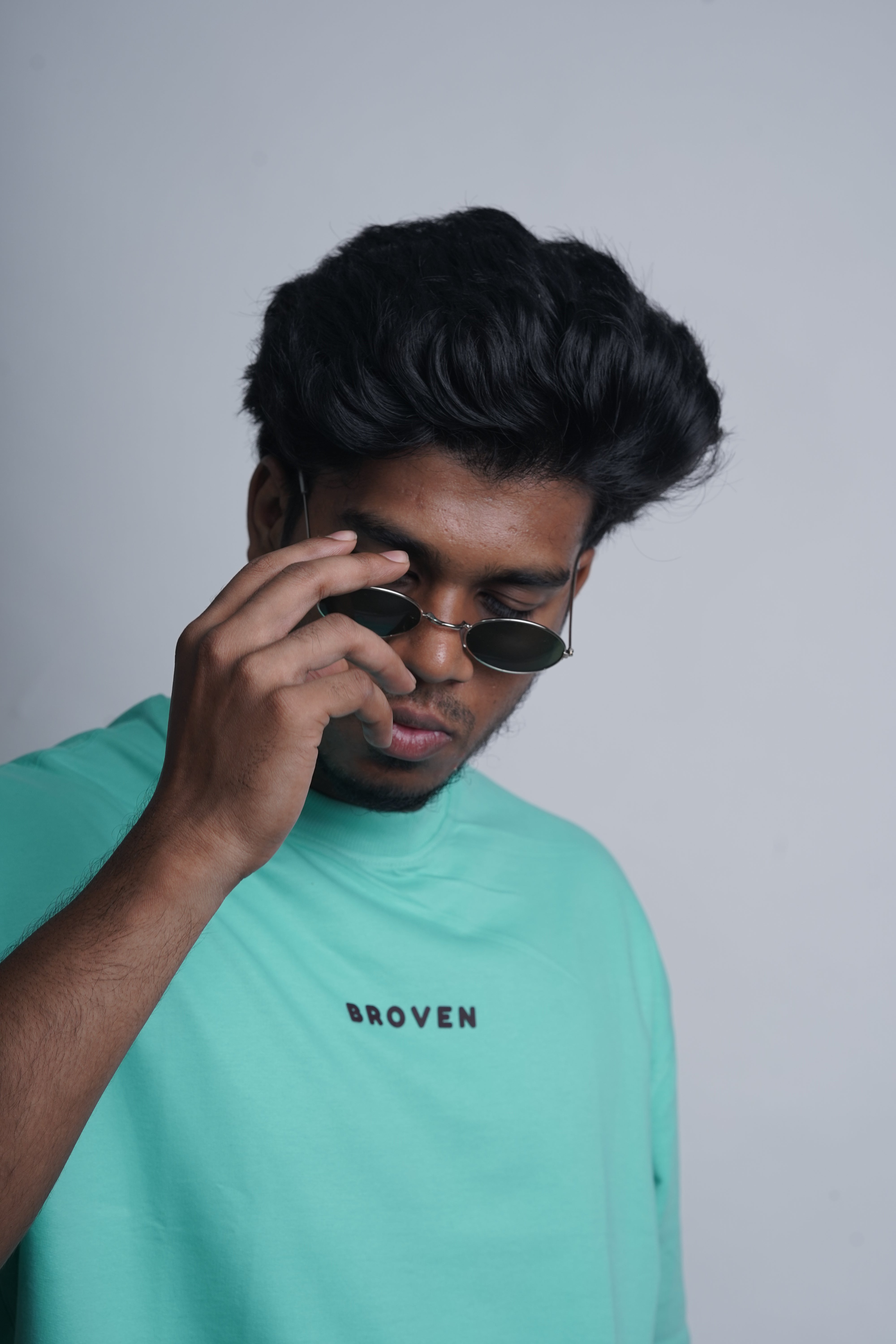 Sky Raptor – Teal Oversized T-Shirt with Eagle Back Print