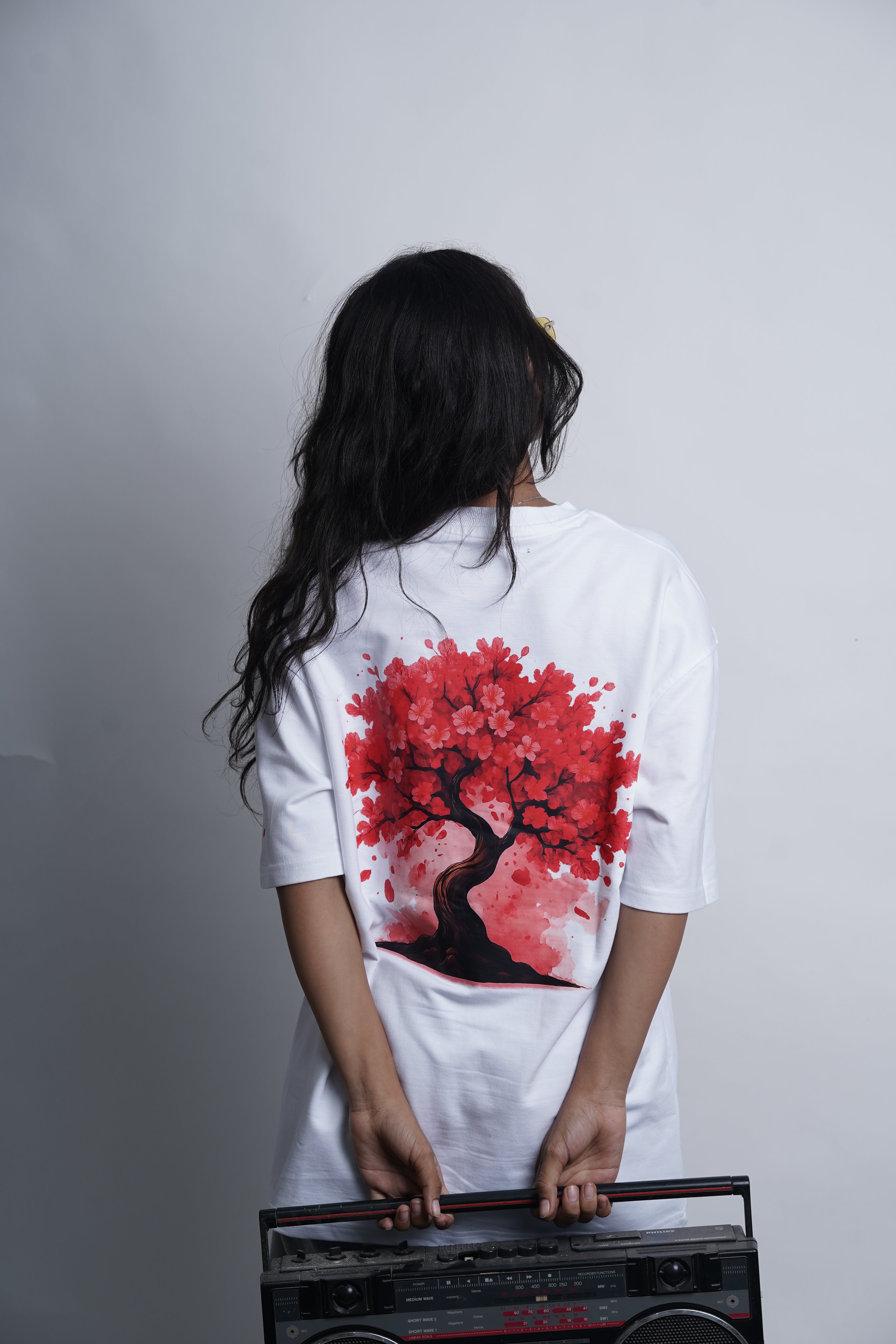 Sakura Soul – White Oversized T-Shirt