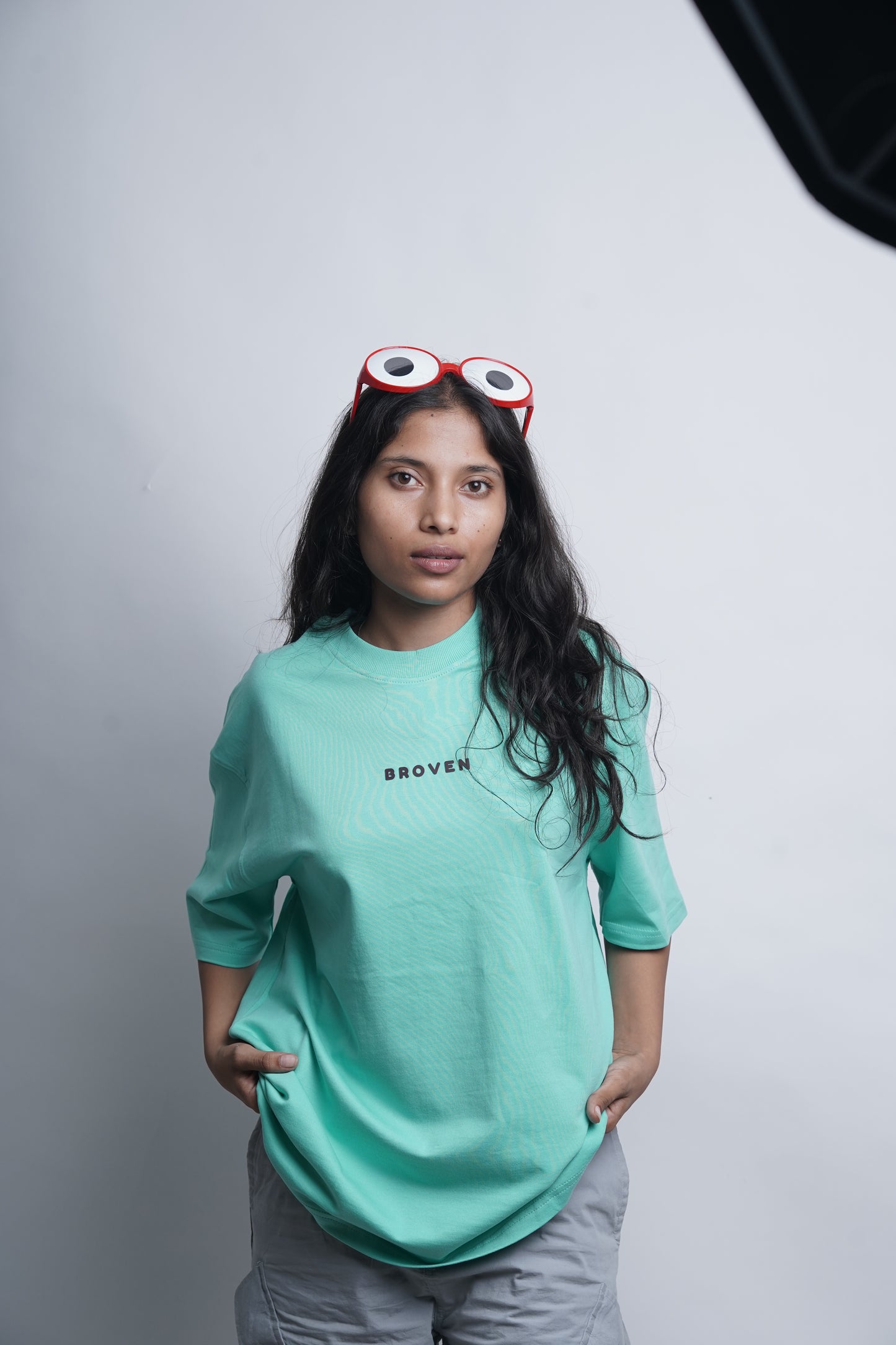 Sky Raptor – Teal Oversized T-Shirt with Eagle Back Print
